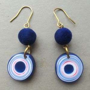 Small 'Modern Industry' Double-Dangles (Navy)